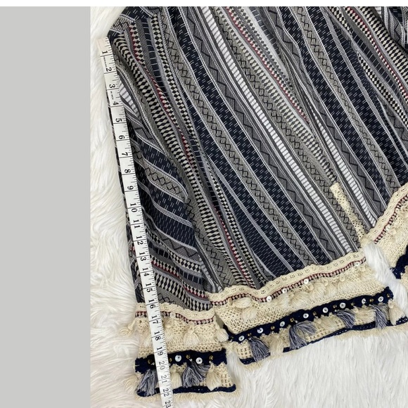 NEW ZARA Fringe Crochet Kimono Jacket Sz M - Picture 10 of 11